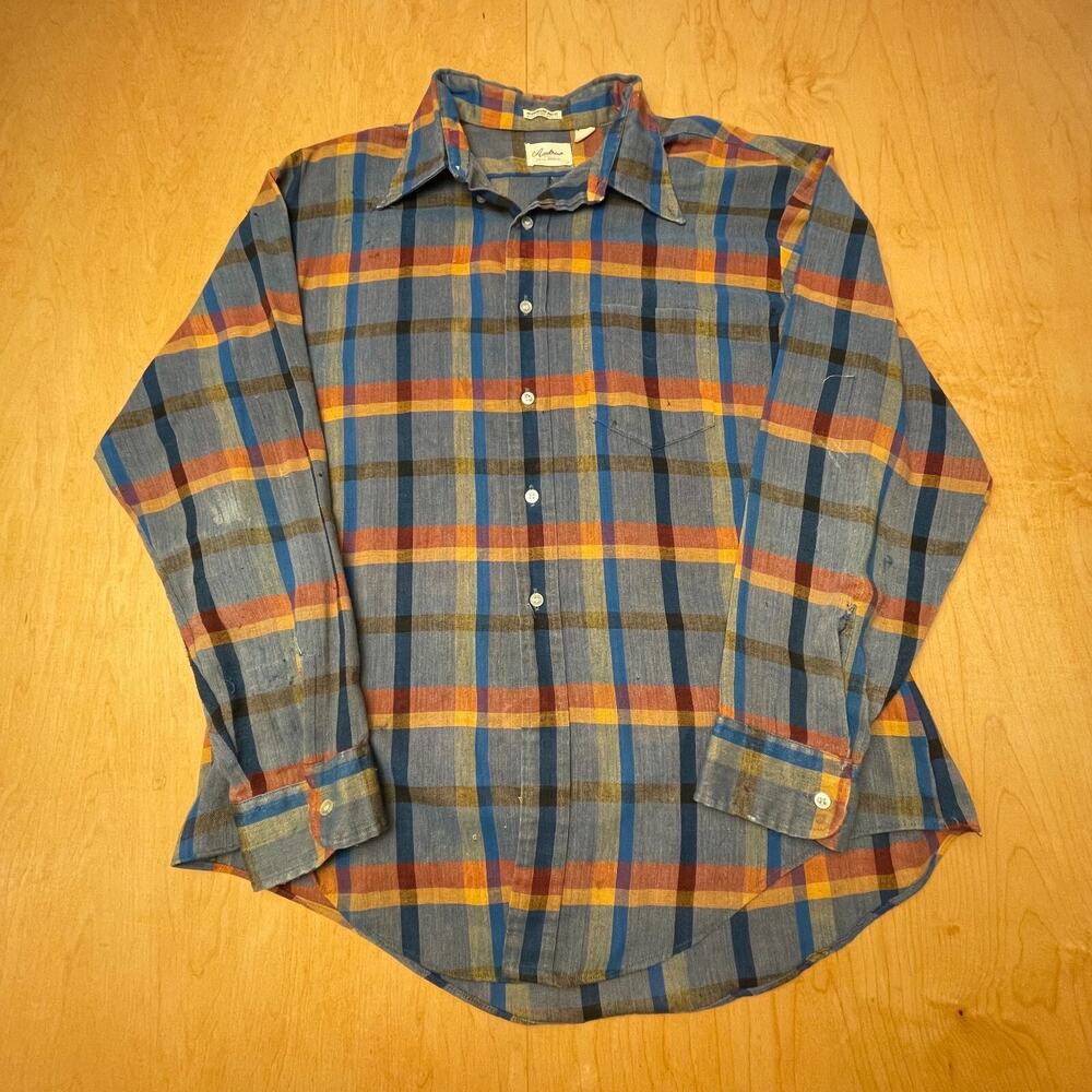 Vintage Andrew Fifth Avenue Multicolor XL Cotton Blend Button Shirt